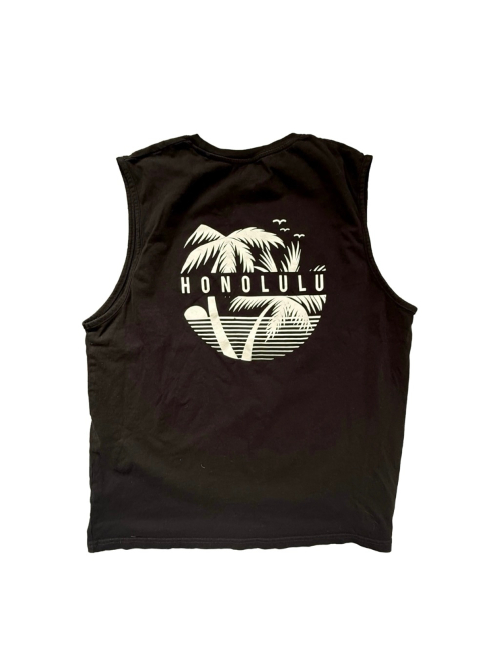 Garage Honolulu Palm Tree Graphic Tank Top - Black XL